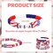 6-Pack American Flag Bracelets – Red, White & Blue Beaded Patriotic Accessories for 4th of July, Citizenship, and Gifts for Women & Men